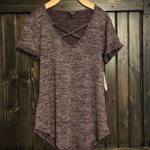 Cross front Ana shirt, Marled Purple